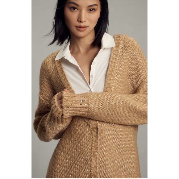 Anthropologie Maeve Layered Sparkle Wool Blend Sweater Mini Dress Size Medium - Picture 10 of 11